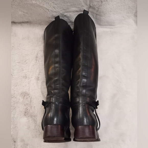 Tory Burch Leather Black Preppy Bristol Equestrian Boot Country Manor Old Money - Picture 8 of 10